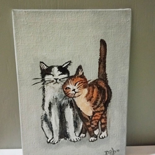 Handmade painting on canvas with acrylics 13×18 cm new