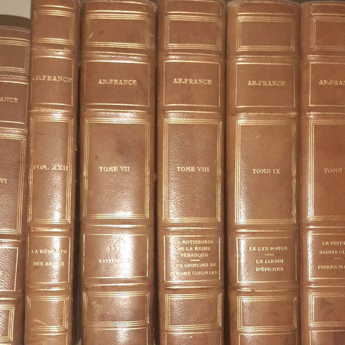 Anatole France Oeuvres Completes used, 22 leather-bound volumes