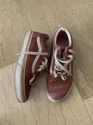 Vans sneakers size 38 with pink glitter like new