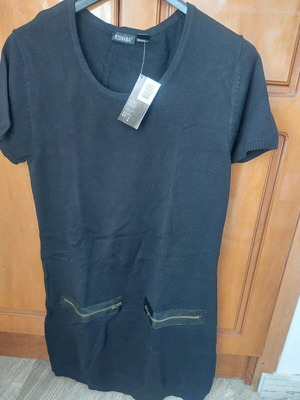 Blouse dress small new, black with decorative pockets