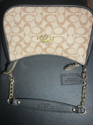 Coach handbag beige and black
