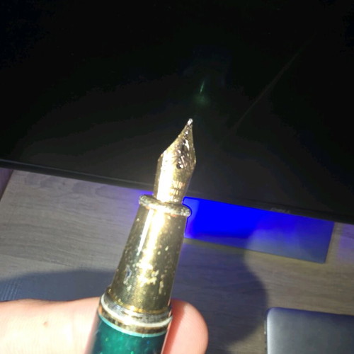 Green pen used with marks