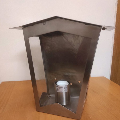 Outdoor wall lamp lantern new, aluminum nickel matte