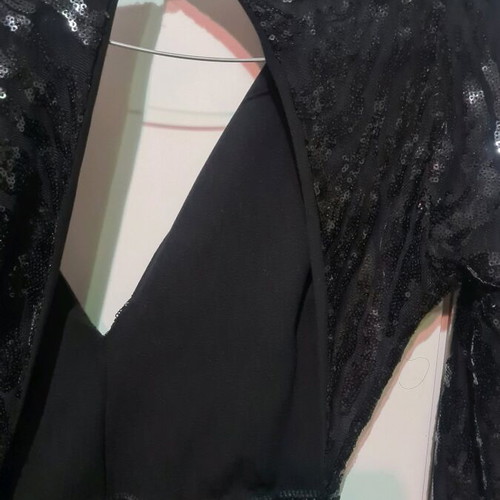 Dress with sequins and open back new, size S