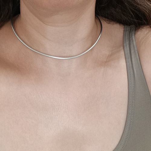 Silver Handmade Wire Necklace with 3 Removable Drop Elements