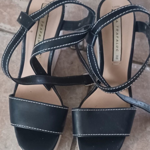 Zara blue platform sandals size 38 like new