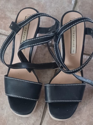 Zara blue platform sandals size 38 like new