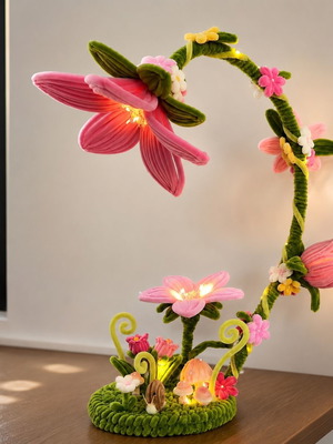 Eternal Plush Wire Lamp handmade, unique design