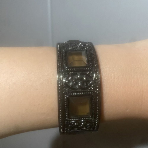 Women's bracelet new, black brown with stone