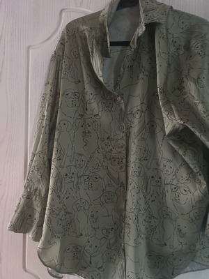 Zara shirt olive oversized with patterns like new