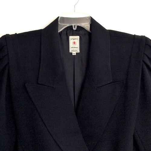 Emanuel Ungaro Women's Black Wool Blazer Jacket Size M like new