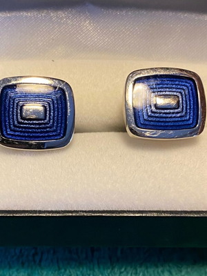 Cufflinks slightly used, blue