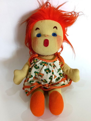 El Greco vintage plush doll Fouska used, 1970s