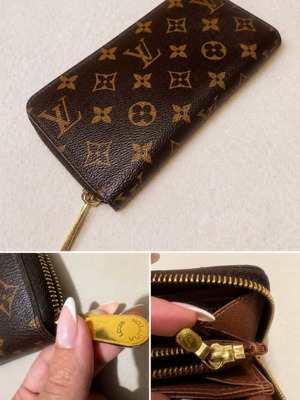 Πορτοφόλι Louis Vuitton Monogram με φερμουάρ σαν καινούργιο, καφέ