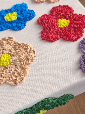 Χειροποίητος πίνακας 'Sping colours' διαστάσεων 20x20cm.