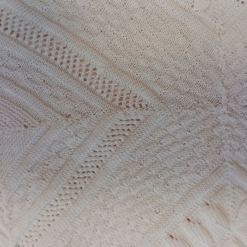 Hand-Knitted Blanket used with very fine needles