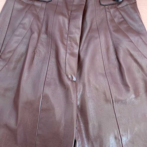 Zini leather pants like new, black cherry, size 38