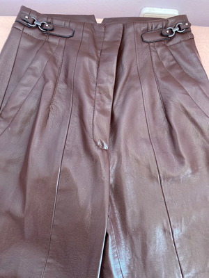 Zini leather pants like new, black cherry, size 38