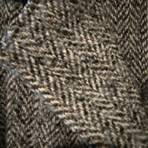 Herringbone beige-brown coat like new with lapel collar and belt