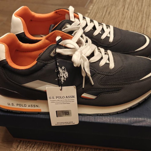 Us Polo Assn men's sneakers size 44, blue and orange