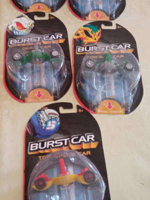 Burst-Car toy cars new, pack of 5, sealed