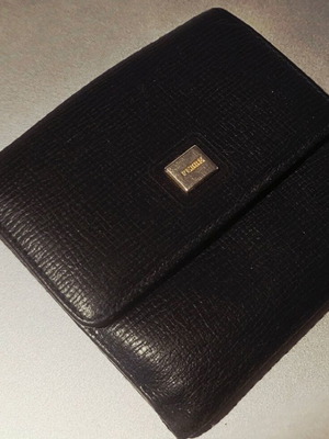 Gianfranco Ferré wallet used, authentic leather, black