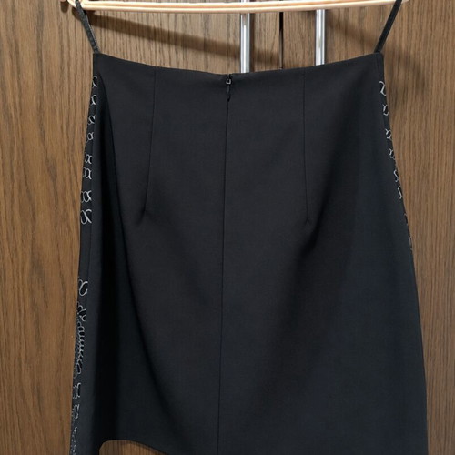 Toi&Moi mini skirt with gold embroidery, black