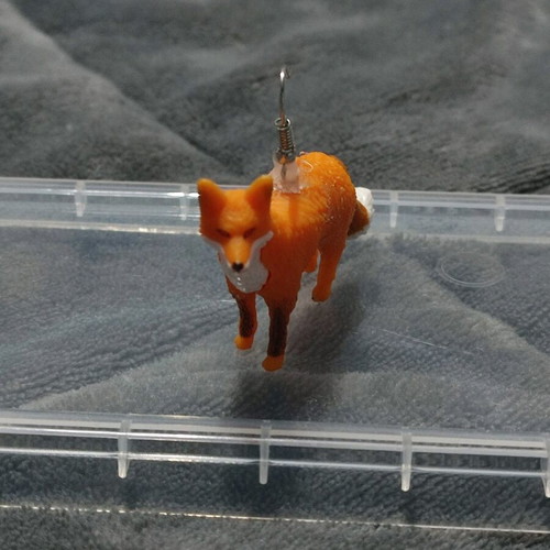Handmade fox earring new orange