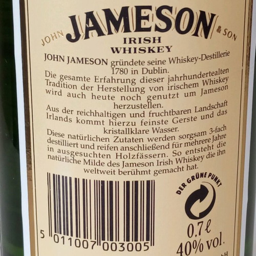 Collectible Jameson Irish Whiskey (Vintage Edition pre-2006) with metal box