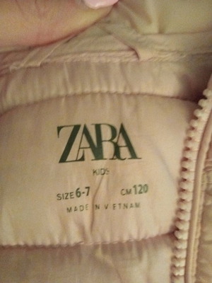 Zara autumn down sleeveless jacket used 6-7 years 122 cm pink
