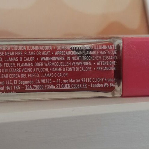NYX liquid eyeshadow used, raspberry color