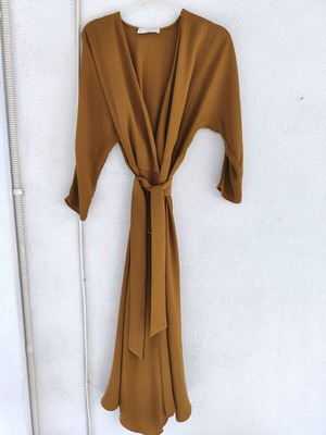 Midi dress Mango (MNG) like new, ochre camel, XS