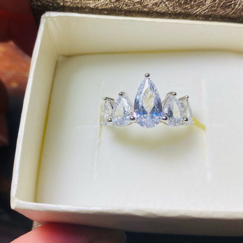 Silver 925 ring handmade with zircon stones, new