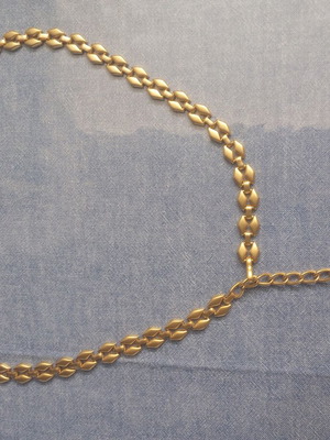 Vintage women's metal chain belt, matte gold