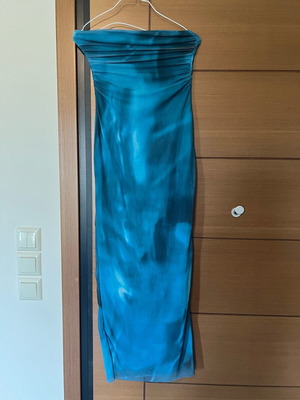 Shein midi strapless dress like new, blue