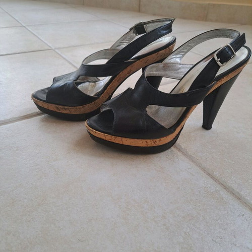 Rollini leather sandals used, size 37, black