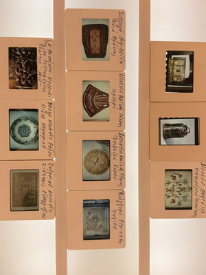 Collectible slides lot Greek folklore, textiles & ecclesiastical relics like new