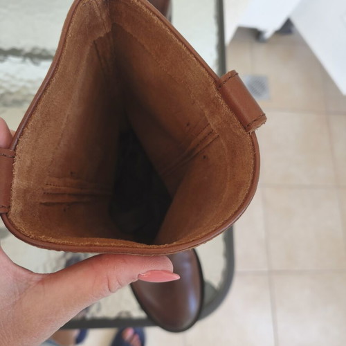Zara leather boots size 38 like new, brown