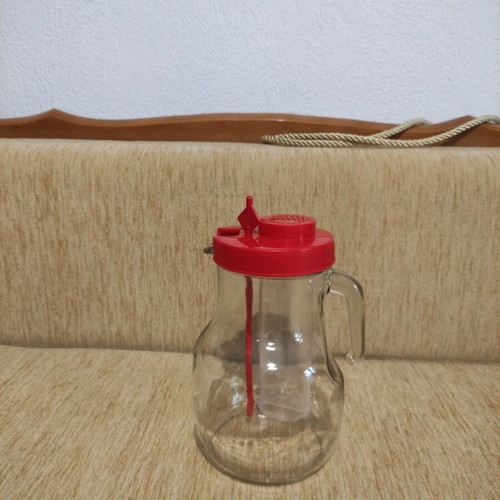 Glass pitcher large like new with ice compartment and stirrer
