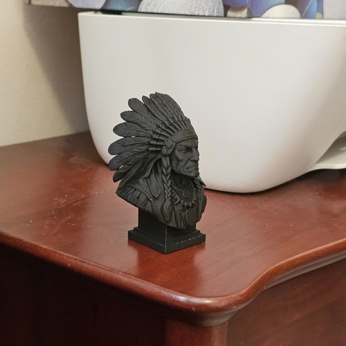 Indian Bust Figure black matte like new