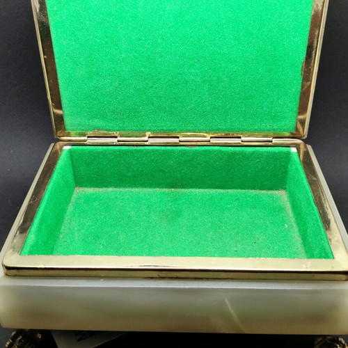 Vintage onyx jewelry box used, large and heavy