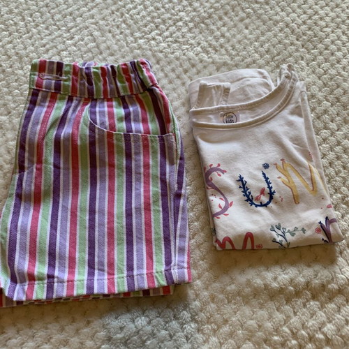 Pepco girls' set size 7/8 128cm like new, white and colorful