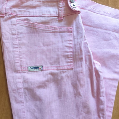 Verdi Jeans pink women's jeans used with Y2K double button design