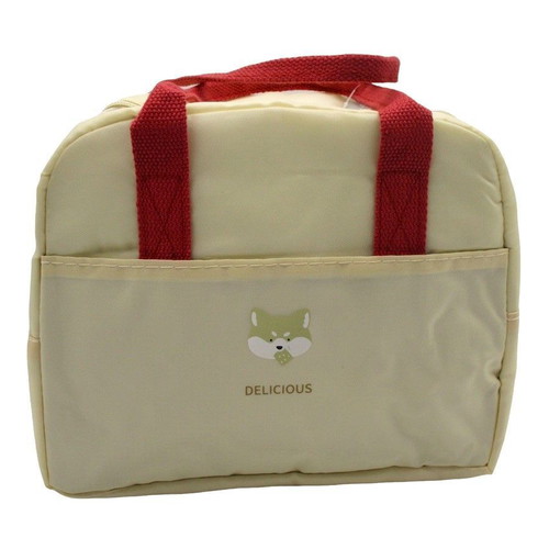 Lunch bag ισοθερμικό εκρού με πλαινό τσεπάκι καινούργιο
