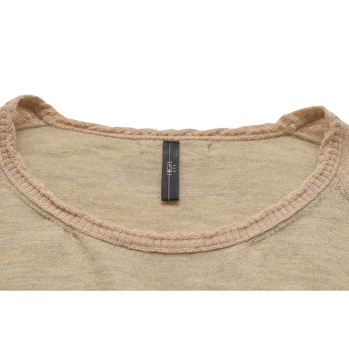 High Beige Wool Alpaca Sweater Pullover with Flowers used size M