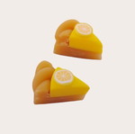 Studded earrings yellow with polymer clay