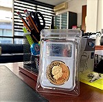 Υπέροχο αναμνηστικό πεντόλιρο νόμισμα επιχυσωμένο για συλλέκτες