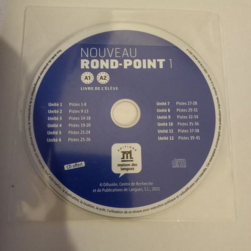 Nouveau Rond-Point 1 language books used, with 2 CDs and workbook