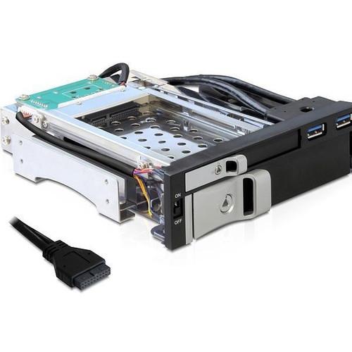 DeLock 47209 5.25 Frame for 1 x 2.5 and 1 x 3.5 SATA with 2x USB 3.2 used