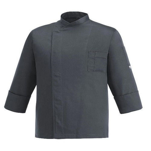 Chef jacket new, dark grey, long sleeve, pockets, EgoChef